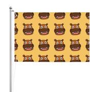 Hippopotame heureux,Drapeau de jardin, bannière décorative, drapeau double face, 2 x 3 pieds, pour extérieur et intérieur