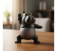 Hippopotame Maître de Yoga Clumsy, figurine d'hippopotame en résine imprimée 3D, sculpture de méditation amusante pour les amateurs de yoga, statue d'hippopotame amusante, décoration de bureau zen