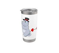 Hippopotame Marié Flèche d'amour Mariage Gobelet isotherme en acier inoxydable double paroi