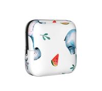Hippopotame Mignon à l'aquarelle et pastèque, Pochettes de Rangement pour Serviettes hygiéniques, Pochettes menstruelles pour Femmes et Adolescentes