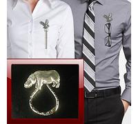 Hippopotame ppa41 Porte-broche en forme de goutte pour lunettes, stylo, bijou d'identification