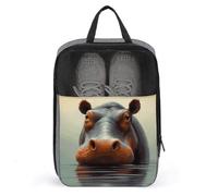 Hippopotame Sac à chaussures pour voyage étanche Sac de rangement de chaussures avec fermeture éclair et poignée Sac de chaussures de golf Sac à chaussures de golf Sac à crampons de football Style