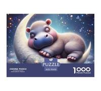 Hippopotames 1000 Pièces Puzzle Animaux pour Adultes, Défi Jouets, Cadeau, Jouet pour Enfant, Jeux Éducatif, Qualité Premium 70x50cm/1000pcs