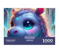 Hippopotames 1000 Pièces Puzzle Animaux pour Adultes Enfants, Défi Jouets, Cadeau d'anniversaire, Jeu Éducatif, Qualité Premium 70x50cm/1000pcs