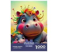 Hippopotames 1000 Pièces Puzzle Animaux pour Adultes Enfants, Défi Jouets, Cadeau d'anniversaire, Jeux Éducatif, Qualité Premium 38x26cm/1000pcs