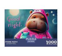 Hippopotames 1000 Pièces Puzzle Animaux pour Adultes Enfants, Parfait pour Les Amateurs De Puzzles, Cadeau, Jouet pour Enfant, Jeux Éducatif, Qualité Premium 38x26cm/1000pcs