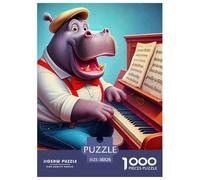 Hippopotames 1000 Pièces Puzzle Animaux pour Adultes, Parfait pour Les Amateurs De Puzzles, Cadeau, Stimulant, Jeu Éducatif, Qualité Premium 38x26cm/1000pcs