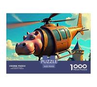 Hippopotames 1000 Pièces Puzzle Animaux pour Enfants À Partir De 14 Ans, Défi Jouets, Cadeau d'anniversaire, Jeu Éducatif, Qualité Premium 70x50cm/1000pcs