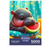 Hippopotames 1000 Pièces Puzzle Animaux pour Enfants À Partir De 14 Ans, Défi Jouets, Cadeau, Jouet pour Enfant, Jeu Éducatif, Qualité Premium 38x26cm/1000pcs