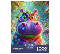 Hippopotames 1000 Pièces Puzzle Animaux pour Enfants À Partir De 14 Ans, Défi Jouets, Cadeau, Jouet pour Enfant, Jeu Éducatif, Qualité Premium 38x26cm/1000pcs