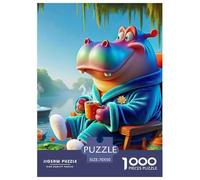 Hippopotames 1000 Pièces Puzzle Animaux pour Enfants À Partir De 14 Ans, Défi Jouets, Cadeau, Stimulant, Jeux Éducatif, Qualité Premium 70x50cm/1000pcs