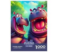 Hippopotames 1000 Pièces Puzzle Jeu Éduchatif Créatif Jigsaws Jeu De Défi Unique pour Adultes Et Enfants 38x26cm/1000pcs
