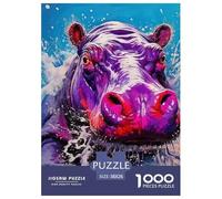 Hippopotames 1000 Pièces Puzzle pour Adultes Jeux Éduchatifs Puzzle Anti-Stress Entraîner La Mémoire du Cerveau Cadeaux pour Adultes 38x26cm/1000pcs