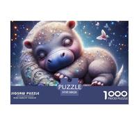 Hippopotames 1000 Pièces Puzzles Animaux pour Adultes, Défi Jouets, Cadeau, Stimulant, Jeux Éducatif, Qualité Premium 38x26cm/1000pcs