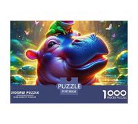 Hippopotames 1000 Pièces Puzzles Animaux pour Adultes, Parfait pour Les Amateurs De Puzzles, Cadeau, Jouet pour Enfant, Jeu Éducatif, Qualité Premium 38x26cm/1000pcs