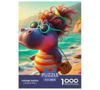 Hippopotames 1000 Pièces Puzzles Animaux pour Adultes, Parfait pour Les Amateurs De Puzzles, Cadeau, Jouet pour Enfant, Jeux Éducatif, Qualité Premium 38x26cm/1000pcs
