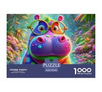 Hippopotames 1000 Pièces Puzzles Animaux pour Adultes, Parfait pour Les Amateurs De Puzzles, Cadeau, Stimulant, Jeux Éducatif, Qualité Premium 70x50cm/1000pcs