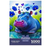 Hippopotames, Puzzle 1000 Pièces, Activité Captivante Et Relaxante, Décoration Artistique Ou Souvenir, À Partir De 8 Ans, 70x50cm/1000pcs