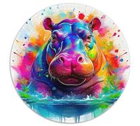 Hippopotames Puzzle 1000 Pièces Adultes Et Enfants Dès 14 Ans Animaux africains Puzzle Adulte Jeu Éduchatif Challenge Toy Détente Collection 1000pcs (67.5x67.5cm)