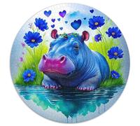 Hippopotames Puzzle 1000 Pièces Adultes Et Enfants Dès 14 Ans Animaux africains Puzzle De Qualité Supérieure Jouets De Jeu Stimulants Jeu Relaxant 1000pcs (67.5x67.5cm)