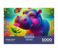 Hippopotames, Puzzle De 1000 Pièces, Défi Enrichissant pour L’Esprit, Parfait comme Cadeau Personnel, À Partir De 8 Ans, 70x50cm/1000pcs