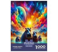 Hippopotames1000 Pièces PuzzlePièces Faune Sauvage pour Adultes Jeu D'Intelligence Parfaitpourla Détente Créativité Et CommeCadeau70x50cm/1000pcs