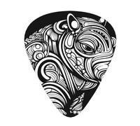 Hippopotamus Abstract Lot de 12 médiators de guitare élégants et durables, 3 types de médiators fins, moyens et lourds (12 pièces), adaptés pour guitare, basse, guitare électrique, ukulélé,
