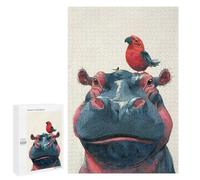 Hippopotamus with Birds on Head Puzzle 1000 Pièces Educa Jouet en Bois Cadeau Unique Décoration Intérieure Jeu Éducatif Challenge Toy Adultes Et Enfants À Partir De 14 Ans 1000 PCS
