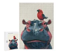 Hippopotamus with Birds on Head Puzzle 1000 Pièces Educa Jouet en Bois Cadeau Unique Décoration Intérieure Jeu Éducatif Challenge Toy Adultes Et Enfants À Partir De 14 Ans 500 PCS