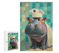 Hippos in The Bathroom-2 Puzzle 1000 Pièces Educa Jouet en Bois Cadeau Unique Décoration Intérieure Jeu Éducatif Challenge Toy Adultes Et Enfants À Partir De 14 Ans 1000 PCS