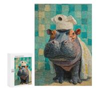 Hippos in The Bathroom-2 Puzzle 1000 Pièces Educa Jouet en Bois Cadeau Unique Décoration Intérieure Jeu Éducatif Challenge Toy Adultes Et Enfants À Partir De 14 Ans 300 PCS