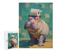 Hippos in The Bathroom-3 Puzzle 1000 Pièces Educa Jouet en Bois Cadeau Unique Décoration Intérieure Jeu Éducatif Challenge Toy Adultes Et Enfants À Partir De 14 Ans 500 PCS