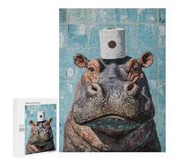 Hippos in The Bathroom Puzzle 1000 Pièces Educa Jouet en Bois Cadeau Unique Décoration Intérieure Jeu Éducatif Challenge Toy Adultes Et Enfants À Partir De 14 Ans 500 PCS