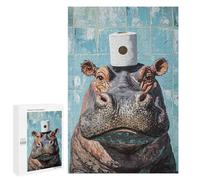 Hippos in The Bathroom Puzzle 1000 Pièces Educa Jouet en Bois Cadeau Unique Décoration Intérieure Jeu Éducatif Challenge Toy Adultes Et Enfants À Partir De 14 Ans 1000 PCS