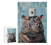 Hippos in The Bathroom Puzzle 300 Pièces Educa Jouet en Bois Cadeau Unique Décoration Intérieure Jeu Éducatif Challenge Toy Adultes Et Enfants À Partir De 14 Ans 300 PCS