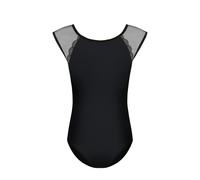 HIPPOSEUS Justaucorps de Ballet Danse pour Fille Manche Courte Fille Justaucorps Gymnastique Vêtements de Danse pour Enfant,XM02-Noir,6-8 Années