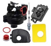 Hippotech 799583 Carburateur de rechange pour tondeuse à gazon BS 593261 595656 591979 moteurs 450E 500E 550E 550EX Series 125cc 140cc avec base de filtre à air 595663 799579 Kit de filtre à air en