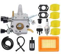 Hippotech Carburateur FS120 avec filtre à air 4134 141 0300 pour débroussailleuse Stihl FS 120 FS200 FS250 FS300 FS350 FR350 Débroussailleuse + Kit de conduite de carburant