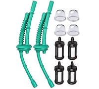 Hippotech Pack de 2 4140358 7702 Ampoule d'amorçage de conduite de carburant et filtre à carburant pour STIHL FS38 FS45 FS100 FS110 FS130 FS46 FS55 KM55 HL45 MM55