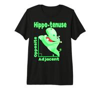 Hippoténuse drôle Vert Ringard Hippopotame Professeur de mathématiques T-Shirt Haut de Gamme