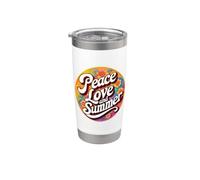 Hippy Peace Love And Summer Time Vacation Vacances Gobelet isotherme en acier inoxydable double paroi