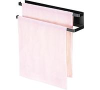 Hiprecky Porte-serviettes magnétique multifonction noir, moderne, pour réfrigérateur, porte, four et lave-vaisselle, évier sans perçage, acier inoxydable