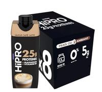 Hipro - Boisson protéinée goût café latte - 330ml - Lot de 8x330ml