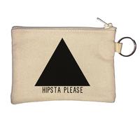 Hipsta Please Hipster Pease Porte-monnaie Noir Triangle Pyramide Logo Porte-monnaie Beige