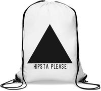 Hipsta Please Hipster Pease Sac de gym avec cordon de serrage Noir Triangle Pyramide Logo