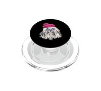 Hipster Löwchen Petit Lion Chien avec Chapeau et Lunettes Mignonnes PopSockets PopGrip pour MagSafe