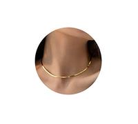 Hipwope 14K Collier Chaîne Serpent plaqué or/argent，Herringbone Necklace For Women Gold Filled Flat Chain Necklace for Women Girl Gifts Jewelry Adjustable Necklace 3/5MM(W) 16"/18" 20"/22"/24"(L)