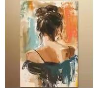 HIPWST Abstract Female Figure Canvas Art Print HD Back View Silhouette Painting Large Wall Decor for Bathroom & Hallway(20x30cm/Frameless)