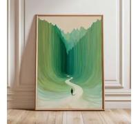 HIPWST Impression abstraite classique verte et affiche de Looking for An Exit in The Mountains Do Not Give Up (40 x 60 cm/cadre interne)