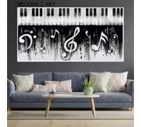 HIPWST Instrument de piano moderne Musique Affiche et impression Noir Blanc Toile Peinture Art Mural Photo Décor Maison 30x60cm Sans Cadre